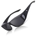 LVIOE Polarised Fit Over Sunglasses for Men Women, Clip-on Over Glasses Sunglasses with UV 400 Protection