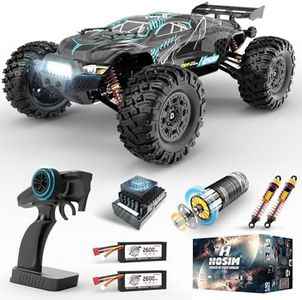 Hosim 1:10 RC Truck, Brushless RC Car for Adults, 68KM/H High-Speed Monster Truck Toy Large Remote Control Car, Waterproof Fast RC Cars, 4WD All Terrain Off Road RC Trucks 3S Batteries X07W