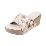 Mochi Women's Beige Wedge Heel Fashion Sandals UK/4 EU/37 (34-93)