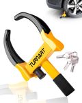 Turnart Wheel Lock, for Tires 7.5 to 11.8 Inches Wide, Adjustable Anti-Theft Device, 3 Keys, Yellow/Black