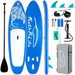 FEATH-R-LITE Inflatable Paddle Board Stand Up Paddleboards for Adults SUP with Complete Premium Accessories Pump, Adjustable Paddle, Leash, Three Fins, Waterproof Phone Bag, Repair Kit, Backpack