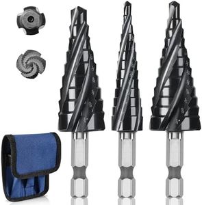 3 PCS Cobalt M35 Step Drill Bits Set 1/8" to 7/8", TiAlN Coating 4 Spiral Flute Step Bit for Stainless Steel, Metal, Aluminum, Plastic