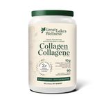 Great Lakes Wellness Sustainable Bovine Collagen Peptides Powder for Skin, Hair, Nails, Joints & Digestion - Unflavored - Quick Dissolve Hydrolyzed, MSC Certified, Non-GMO, Kosher - 907g