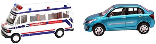 Centy Toys Tmp 207 Ambulance,Plastic,White Plastic Swift Dezire Pull Back Car, Multi Color, Kid
