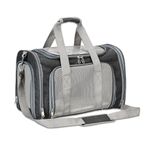 Amazon Basics Soft-Sided Mesh Pet Carrier | Travel Pet Carrier for Dogs & Cats | Breathable, Spacious, Washable | Indoor & Outdoor Use | Large, Dark Grey