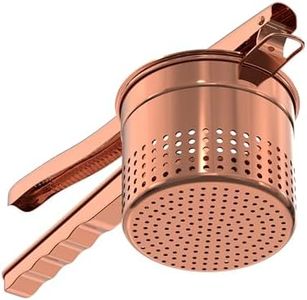 Livilord Large 15oz Potato Ricer, Heavy Duty Stainless Steel Ricer for Mashed Potatoes, Sweet Potato Masher Kitchen Tool with Ergonomic Handle, Press and Mash Kitchen Gadget, Rose Gold