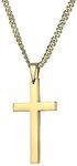 LIFETIME BLING 18K Gold Cross Chain Pendant Necklace 3MM Solid Clasp for Men,Women,Teens. Small for Charms Miami Cuban Curb Link Diamond Cut (20)