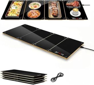 Electric Warming Tray, 4-in-1 Food Warmers mat,88 * 38 * 3cm Glass Surface Food Warming Mat for Parties, Buffet, Catering & Gatherings.
