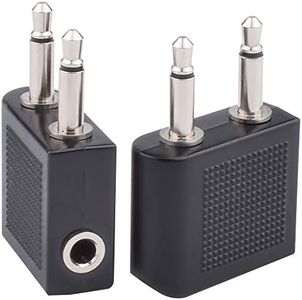 Airplane Headphone Adapter MDR-1000X EX750NA WH-1000XM2 M3 3.5mm Golden Plated Airline Earphone Adapter for in-Flight Entertainment System 2 Pack