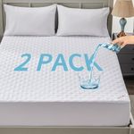 2 Pack Waterproof Mattress Protector, King Size Noiseless & Durable Mattress Pad with Deep Pocket, Fitted Up to 6-21 inches, Soft & Breathable Bed Mattress Cover Washable for Home, Bedroom, Hotel