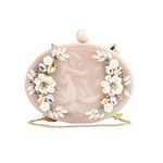 New Style Handicraft Clutch Bag Hand Bag Acrylic Clutches for Women Bridal Clutches for Wedding Celebrity Party Evening Marble Purse Floral Bridal Clutch Bag For Women's & Girls (Multicolor-2)