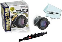 Raynox DCR-250 2.5x Super Macro Lens Universal Snap-on Mount for 52mm to 67mm + Lens Optic Pen Cleaner + 1 VCC113 Micro-Fiber Cloth, Black