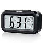 Miowachi Digital Alarm Clocks for Bedrooms Battery Operated,Snooze,Night Light Easy Setup Small Clock for Kids Black