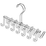 iDesign Tie and Belt Hanger with 14 Hooks, Handy Metal Tie Rack for Wardrobe or Closet, Practical Wardrobe Hanging Storage for Handbags and Small Scarves, Silver