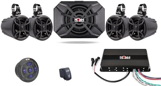 NOAM NUTV5-S Quad - ATV/UTV/Side by Side Waterproof Speakers Bluetooth 4.1 Marine Stereo System Including 4 Tower Speakers and Subwoofer