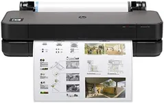 HP DesignJet T230 Large Format 24-inch Plotter Color Printer, Includes 2-Year Warranty Care Pack (5HB07H), Black