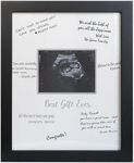 HAMUIERS Sonogram Signature Frame Guest Book, Ultrasound Picture Keepsake Frame, Baby Shower Guest Book Alternatives, Gender Neutral Baby Shower Party Decor, Gift for Expecting Moms, Black