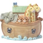 Precious Moments 173434 Overflowing with Love Noah's Ark Top Slot Porcelain Nursery Décor Baby Bank, Multicolor