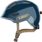 ABUS Smiley 3.0 ACE LED kids helmet - bike helmet with light - deep fit & room for a ponytail - for girls and boys - blue, size M