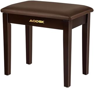 AODSK Piano Bench with Cushion,Solid Wood Keyboard Bench Piano Chair Piano Seat,Brown Piano Stool,13.21 x 21 x 18.2 Inches