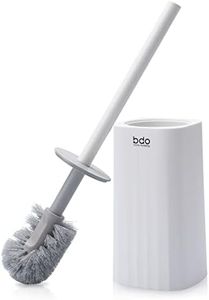 Boperzi Bathroom Toilet Brush and Holder Set - Long Handle WC Toilet Bowl Cleaner, Durable Toilet Bowl Brush with Plastic Bristles, Toilet Scrubber Brushes for Bathroom Deep Cleaning - Grey