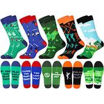 Jeasona 5 Pairs Golf Socks for Men 9-11 Golf Gifts for Men Who Have Everything Funny Golf Gifts for Men Golf Presents for Men Him Dad Grandad Husband Uncle Golf Themed Gifts Gift for Golfer