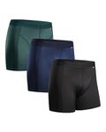 DANISH ENDURANCE Men's Sports Trunks, Breathable, Soft, Quick Dry, 3 Pack, Multicolour (1x Black, 1x Blue, 1x Green), X-Large