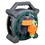 Masterplug HLP2013/2IP Two Socket Outdoor Weatherproof Case Reel, 20 Metres, Orange and Green