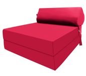 Fold Out Guest Bed Single Chair Z Bed Comfortable Futon Bed Sofa Ergonomically Designed for Adult and Kids folding mattress (Pink)