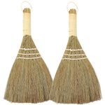 SEWOART 2pcs Kitchen Cleaning Broom Household Hand Broom Hand Broom Natural Whisk Nose Piercing Kit Mini Broom Natural Palm Broom Clean Tool Whisk Broom Dustpan Desk Sofa Miscanthus