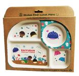 The silver saucer Bamboo Fiber Bay Divider Tray (babyplate_Fish)