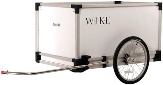 WIKE Landscaping & Utility Aluminum Cargo Bike Trailer: Inside Cargo dims 26" Wx43 Lx24 W - Easy Load Tailgate, 4 Tool Holders, Heavy Duty Side Panels, 20" Premium Alloy Pneumatic Wheels