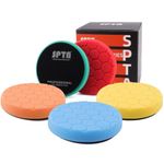 SPTA 5pcs Polishing Pad Hex Logic Polishing Sponges Saving Wax Replaceable Car Polishing Pad Foam Set For Eccentric Polishing Machine Grinder - Car Polishing Professional Set (6 inch)