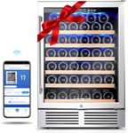 BODEGA 24 Inch Wine Cooler,46 Bottles Wine Refrigerator with WIFI APP Control Fits Champagne Bottles Keep Consistent Temperature Low noise Built in or Freestanding Wine Fridge for Home Office Bar