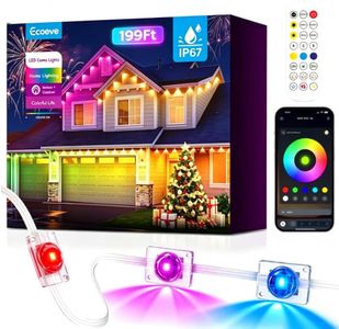 Ecoeve Permanent Outdoor Lights for House,200ft RGB+IC Lights with 16 Million Colors & 50 Scene Modes, App/Remote Control, IP67 Waterproof, DIY Music Sync, for Christmas, Holiday & Party Decor