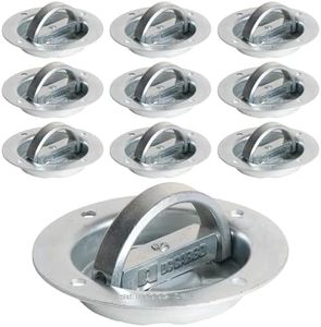10 D-Ring Tie-Down Anchor | Large Rotating Recessed-Pan Fitting with D-Ring That Swivels 360 Degrees, WLL 1,666 Pounds | Heavy Duty Tie-Down D-Ring to Secure Cargo in Semis, Trailers, Flatbeds