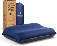 HIKENTURE Self Inflating Camping Pillow, Compressible Foam Inflatable Pillow, Ergonomic 3D Support Inflatable Travel Pillow, Portable Backpacking Pillow Hiking Pillow for Traveling, Sleeping(Navy)