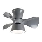 YFouCnd I Kids Ceiling Fan with Lighting Reversible Silent 6 Speeds Fan Ceiling Light LED Dimmable Ceiling Fan Light with Remote Control Modern Bedroom Quiet Ceiling Fan Light with Timer,Gray