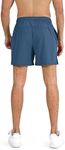 ODODOS Men's Athletic Shorts with Pockets 5" Quick Dry Lightweight Workout Gym Running Shorts, Blue, Small