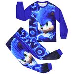 DYWPYCLQ Kids Boys Pajama Set Long Sleeve T-Shirt + Pants 2 Piece Set Fashion Sleepwear Novelty Clothes Set 3-13 Years Black