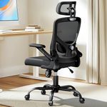 Marsail Ergonomic Mesh Office Chair High Back Desk Chair Adjustable Lumbar Support with Headrest Flip-Up Liftable Arms Swivel Computer Task Chair