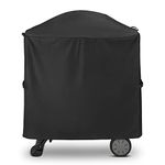 Unicook Grill Cover for Weber Q 100/1000 Q 200/2000 Grills with Q Portable Cart, Compared to Weber 7113, Heavy Duty Waterproof Full Length Portable Grill Cover, Fade and UV Resistant Material, Black