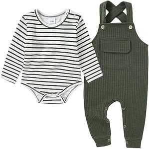 CARETOO Baby Boy Romper Outfits Newborn Boy Clothes 3 6 9 12 18 Months Ribbed Knit Short Sleeve Romper Shorts Set Infant Fall Winter Outfits