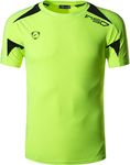 jeansian Men's Sport Dry Fit Short Sleeve T-Shirt Tee Shirt Tshirt Tennis Bowling Running LSL3209 GreenYellow S