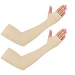 PURSUE FASHION Unisex Full Arm Fingerless Sleeves Gloves for UV, Dust, Summer, UV Sun Protection Arm Sleeves for Men & Women, Protection Arm Sleeves (Skin, 1 Pair)