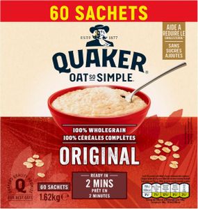 Quaker Oats Oat So Simple Porridge Sachets, 60 Pack