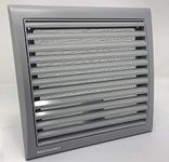 Universal Grey Vent Cover with Fly Mesh for 100, 125 or 150 mm Diameter Holes. for Cooker Hoods, Bathroom Extractor Fans, Tumble Dryers. 193x188mm