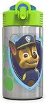 Zak Designs 15.5oz Stainless Steel Kids Water Bottle with Flip-up Straw Spout - BPA Free Durable Design, Paw Patrol Boy SS