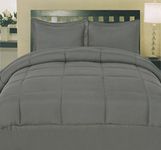 Sweet Home Collection White Goose Down Alternative Comforter, Queen, Gray