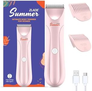 ZLADE Summer Intimate Body Trimmer For Women, Underarms, Bikini, Pubic Hair Removal, Detachable Ceramic Blades, Waterproof, Rechargeable, Silent Trimming